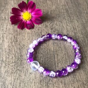 Handmade girls beaded stretch bracelet